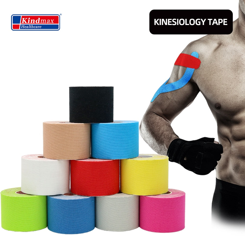 5 Size Kindmax 100% Cotton Elastic Kinesiology Tape Sport Physiotherapy Recovery Bandage for Running Knee Muscle Protector - KiwisLove