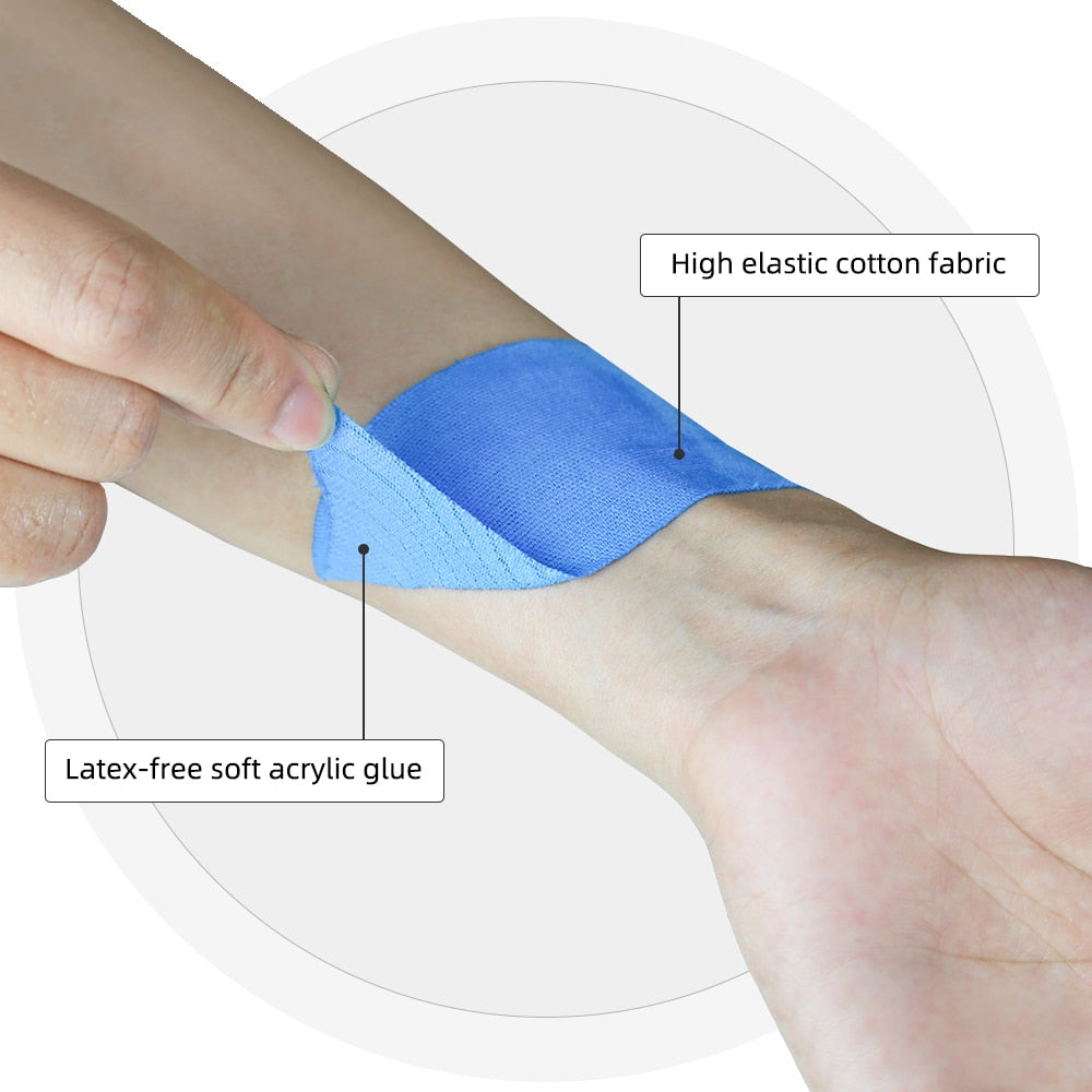 5 Size Kindmax 100% Cotton Elastic Kinesiology Tape Sport Physiotherapy Recovery Bandage for Running Knee Muscle Protector - KiwisLove