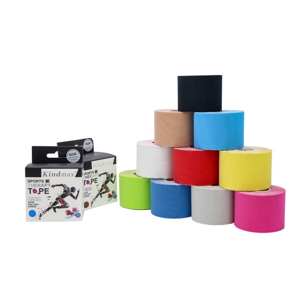 5 Size Kindmax 100% Cotton Elastic Kinesiology Tape Sport Physiotherapy Recovery Bandage for Running Knee Muscle Protector - KiwisLove