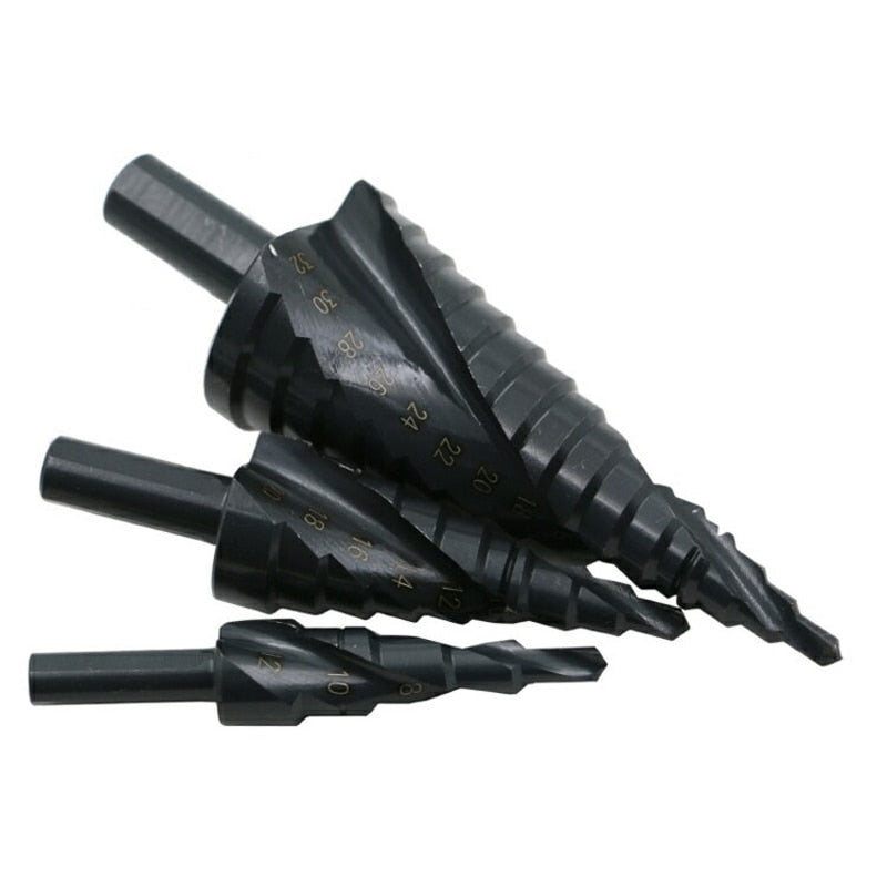 3PCS/SET  HSS Cobalt Step Drill Bit Set  Metal Cone - KiwisLove