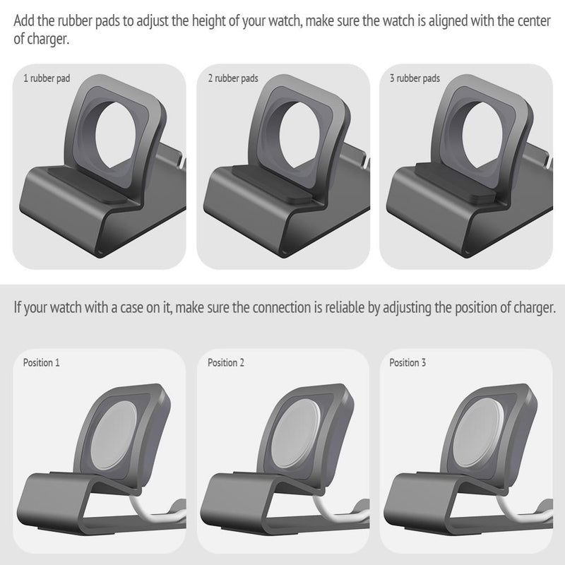 Apple Watch Stand SE/6/5/4/3/2/1  Charger Dock Station Holder Aluminum Silicon Bracket Exquisite - KiwisLove