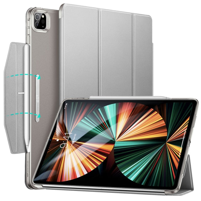 Case for iPad Pro 11 Case 2021 for iPad Pro 12.9 2021 Ascend Trifold Hard Back Case Microfiber Protective for iPad Pro Case - KiwisLove