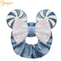 2021 New  Pretty Mouse Ears Sequins Hair Bow Women Velvet Scrunchies - KiwisLove