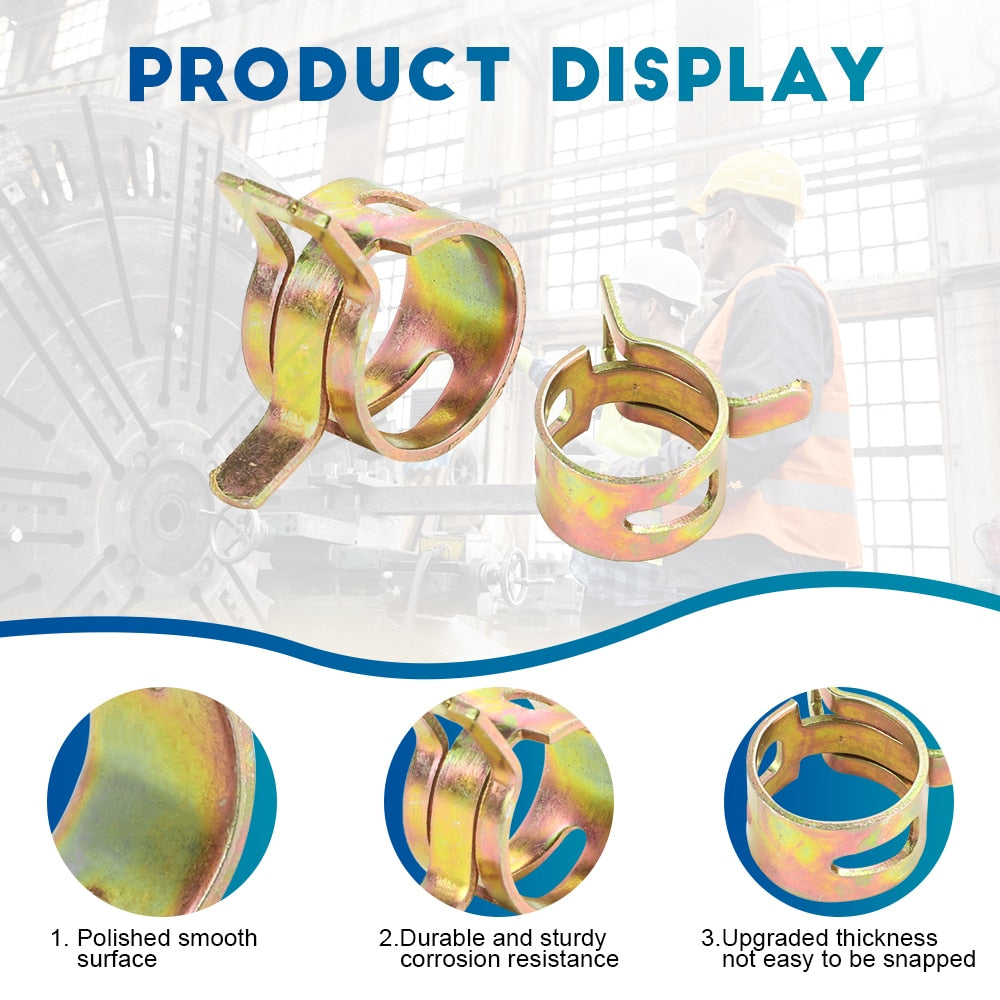 88pcs Spring Hose Clamp Zinc Plated Fuel Line Silicone Vacuum Hose Pipe - KiwisLove