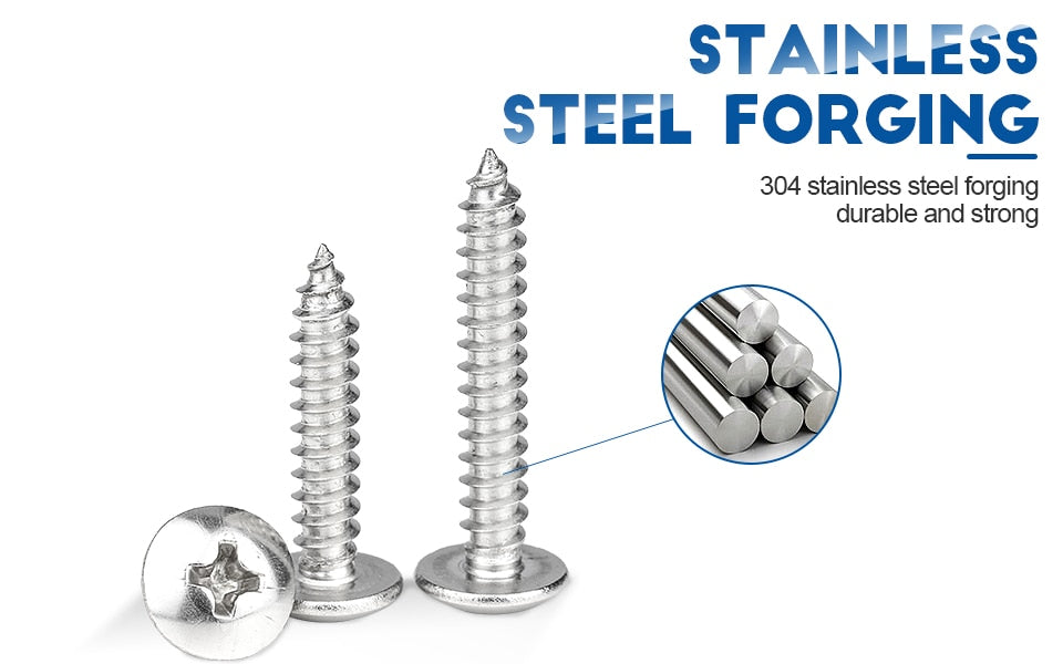 Cross Recess Truss Head Screw Set Stainless Steel Phillips Self Tapping kit - KiwisLove