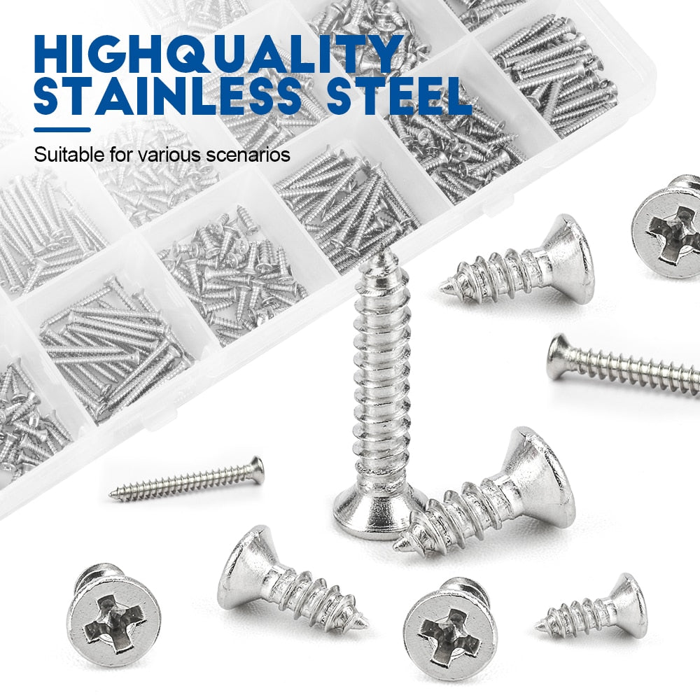 960pcs/set Cross Flat Head Mini Screw Self Tapping  Laptop Notebook - KiwisLove