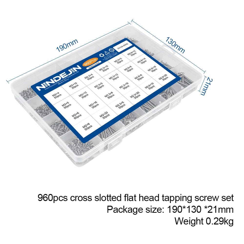 960pcs/set Cross Flat Head Mini Screw Self Tapping  Laptop Notebook - KiwisLove