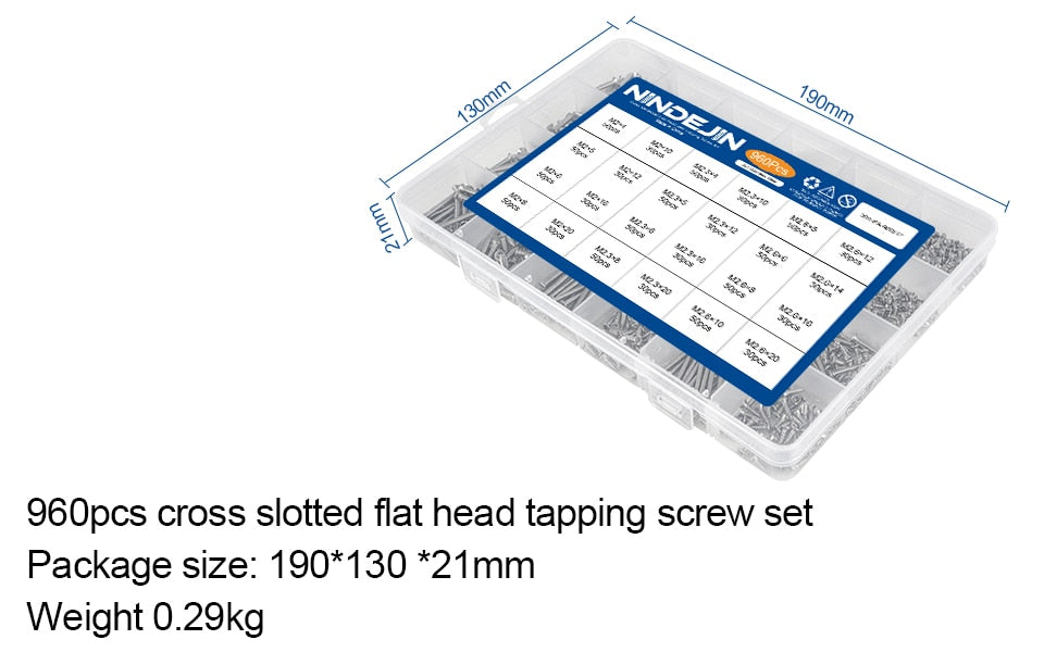 960pcs/set Cross Flat Head Mini Screw Self Tapping  Laptop Notebook - KiwisLove