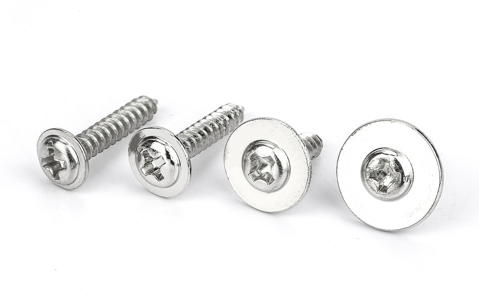 NINDEJIN Round Head Screw Set with Washer Pan Head Phillips Self Tapping - KiwisLove