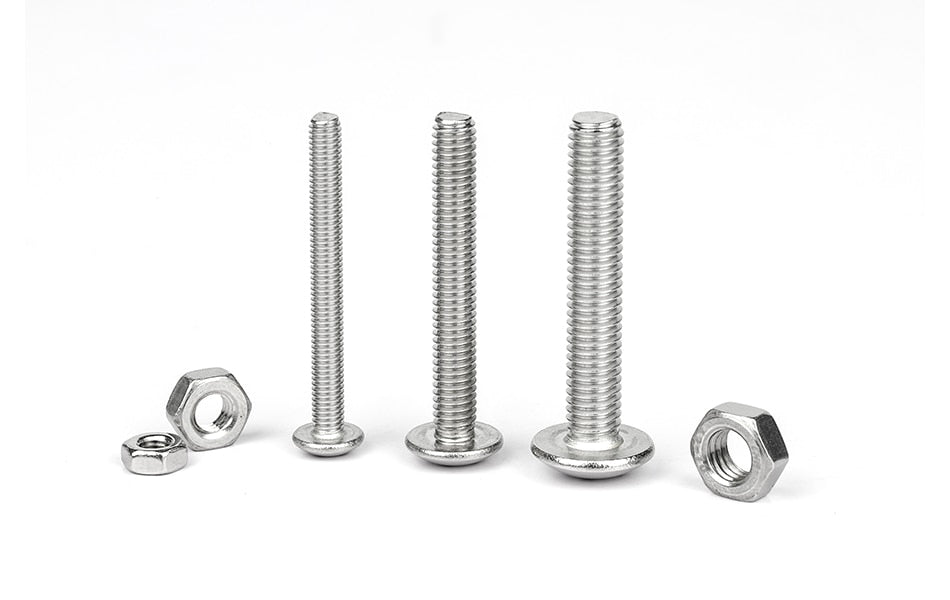 NINDEJIN Truss Round Head Screw Set Stainless Steel Phillips with Nuts - KiwisLove
