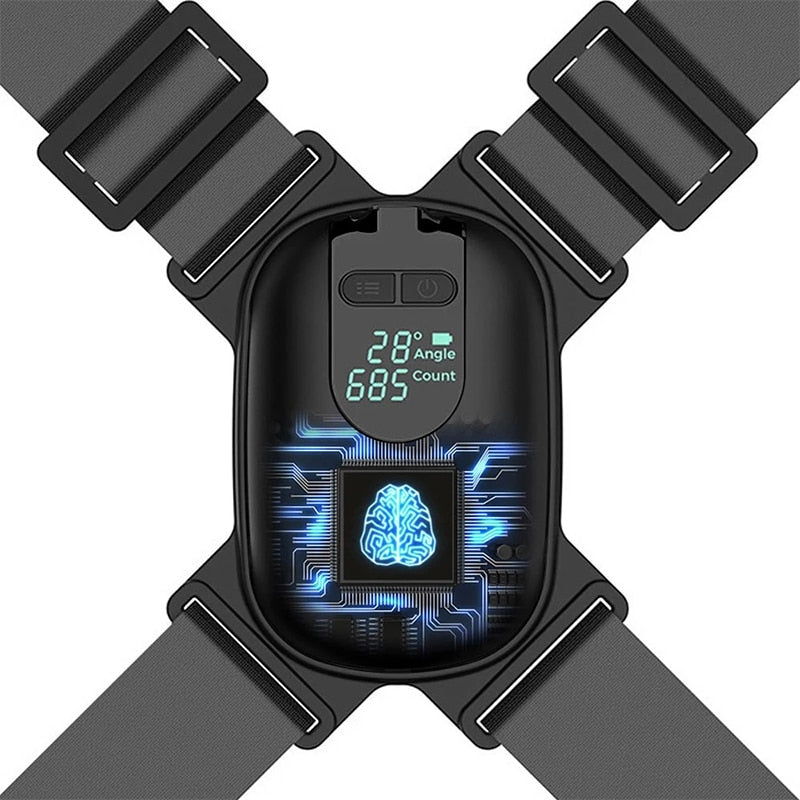 Smart Back Support Back Posture Corrector Intelligent Angle Sensor Vibration Reminder USB Charging LED Screen Children Adults - KiwisLove