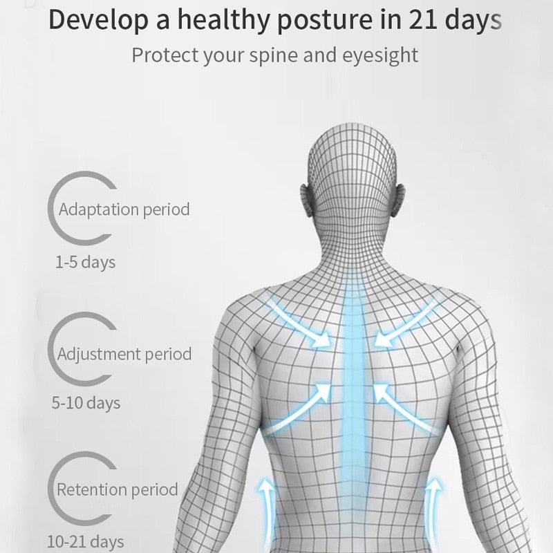 Smart Back Support Back Posture Corrector Intelligent Angle Sensor Vibration Reminder USB Charging LED Screen Children Adults - KiwisLove