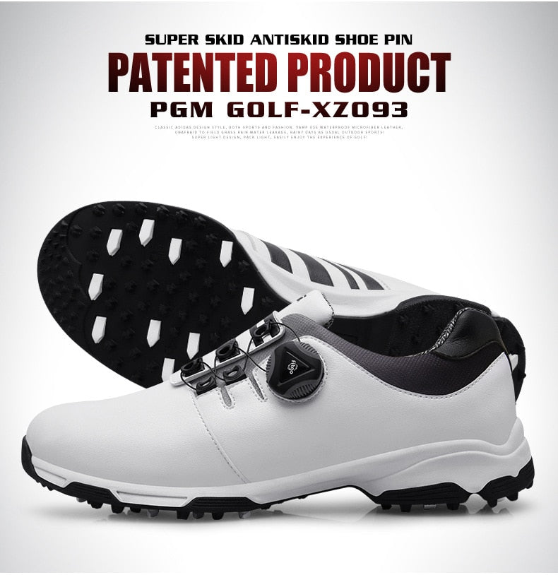 PGM Golf Men's Sneakers Rotating Lace Sneakers Waterproof Non-slip - KiwisLove