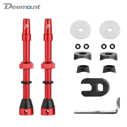 2PCS Deemount Bicycle Tubeless Carbon Rim Presta Valves 44/60mm F/V Nipple Brass Core CNC Machined Anodized W/Tool - KiwisLove
