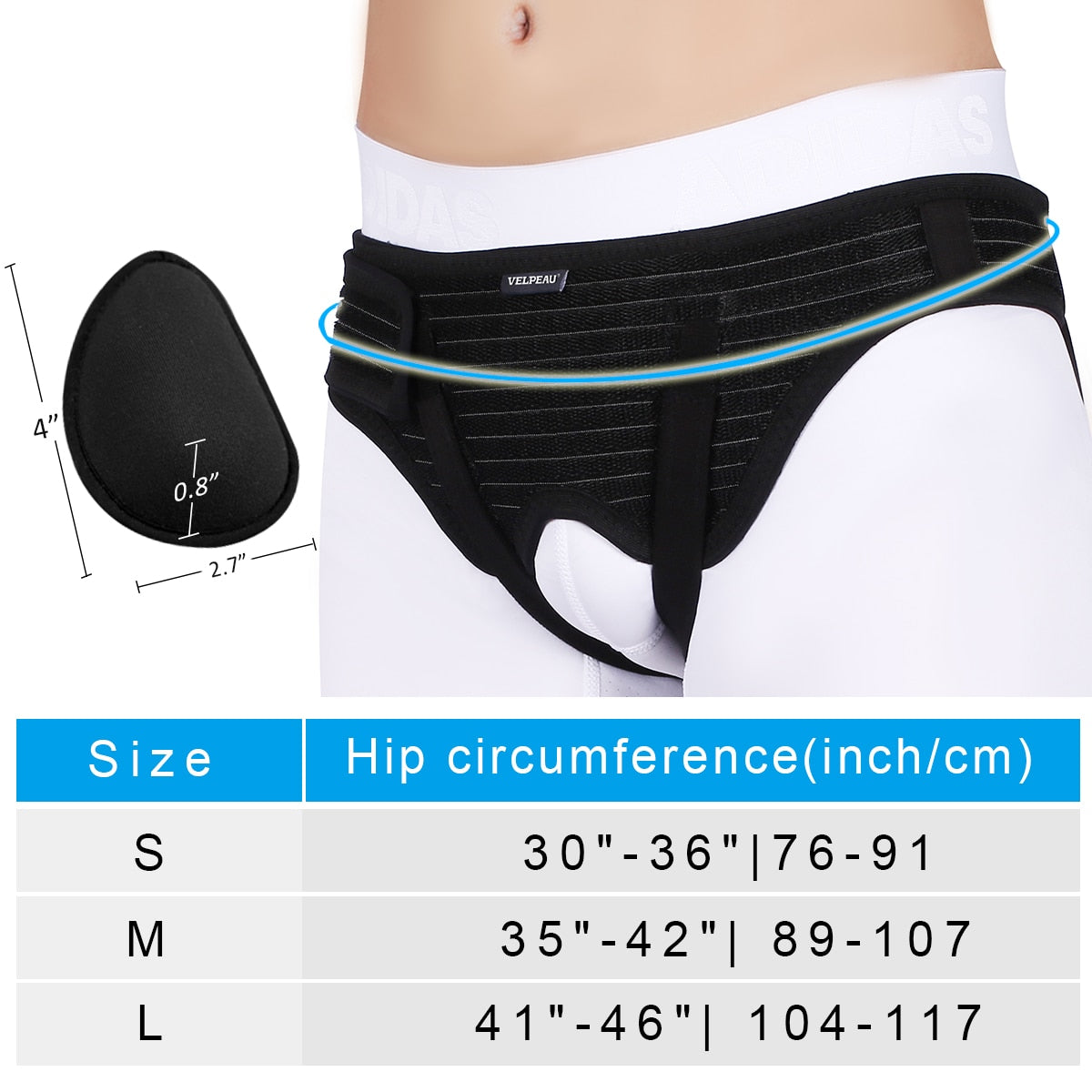 VELPEAU Hernia Belt Truss for Inguinal or Sports Hernia Pain Relief Recovery Strap - KiwisLove