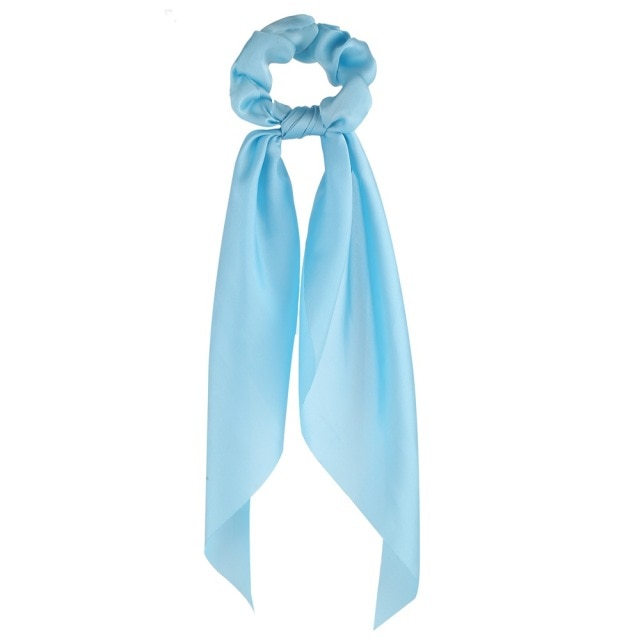 Floral  Bow Satin Long Ribbon Ponytail Scarf Hair Tie Scrunchies - KiwisLove