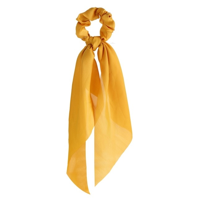 Floral  Bow Satin Long Ribbon Ponytail Scarf Hair Tie Scrunchies - KiwisLove