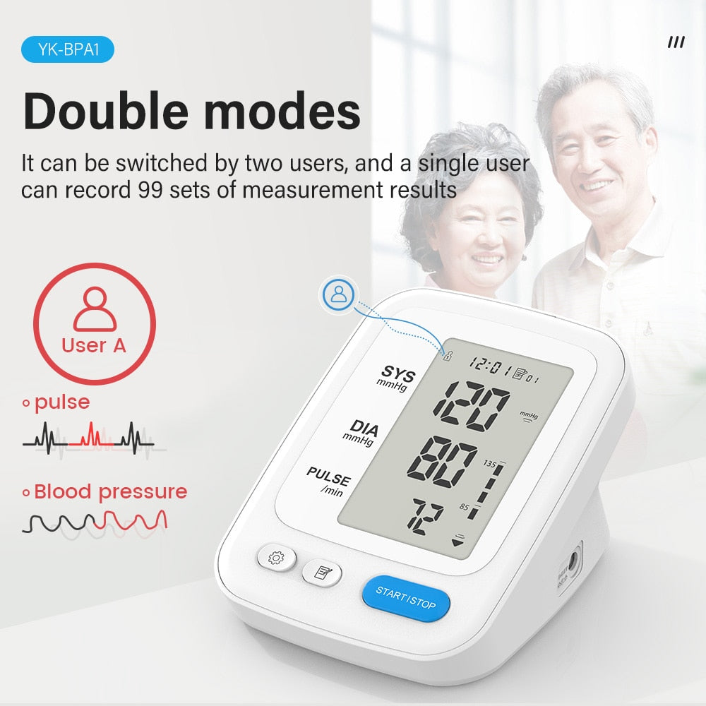 Yongrow Portable Digital Upper Arm Blood Pressure Monitor Portable LCD Digital - KiwisLove