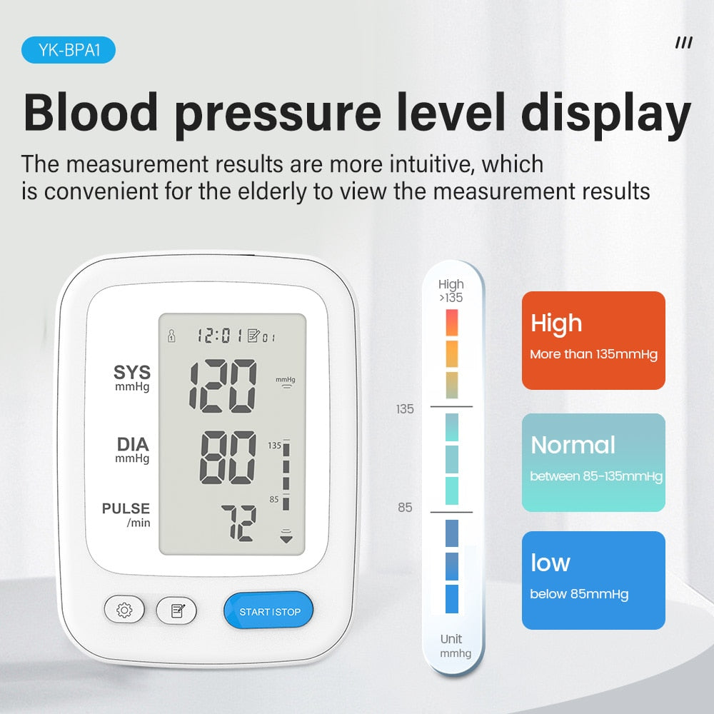 Yongrow Portable Digital Upper Arm Blood Pressure Monitor Portable LCD Digital - KiwisLove