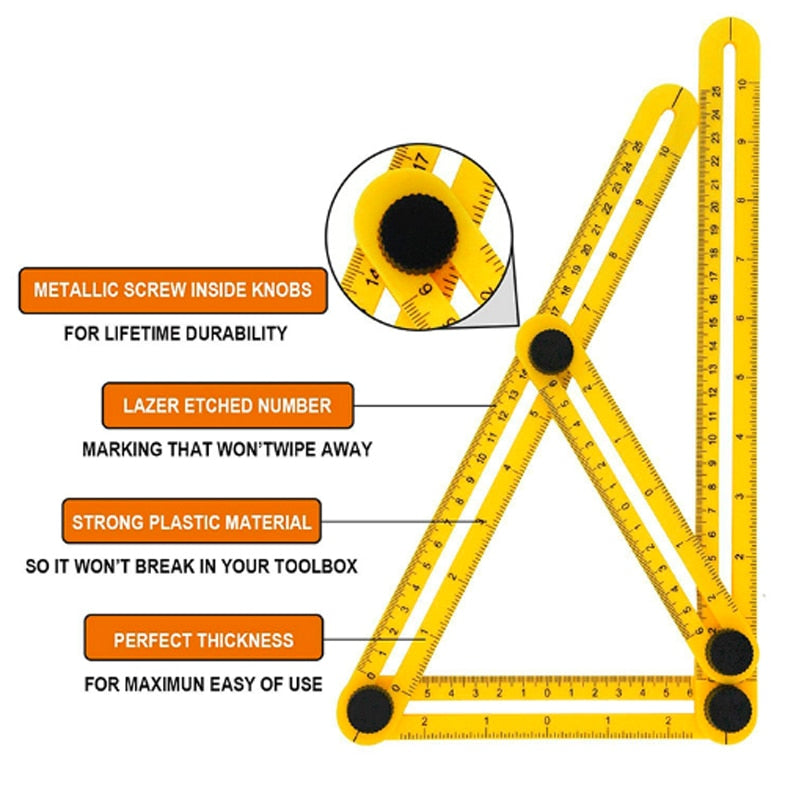 Angle Ruler Measuring Protractor  Activity Four-fold Ruler - KiwisLove