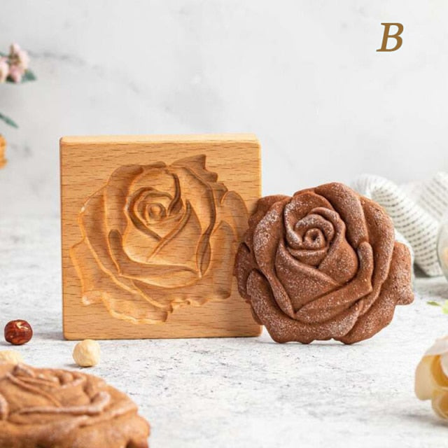 Cookie Cutter Provance Rose Cookie Stamp Embossing Mold Craft Decorating Baking Tool - KiwisLove