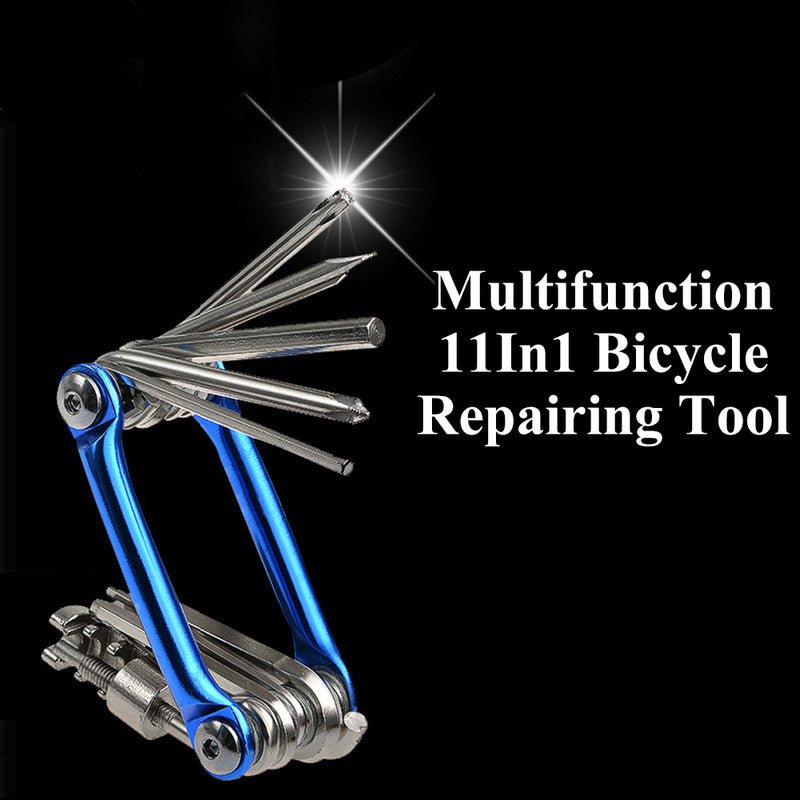 Multifunction 11 In1 Bicycle Repairing Set Bike Bike Repair Tool Kit Wrench Screwdriver Chain Hex Spoke Mountain Cycling Tools - KiwisLove