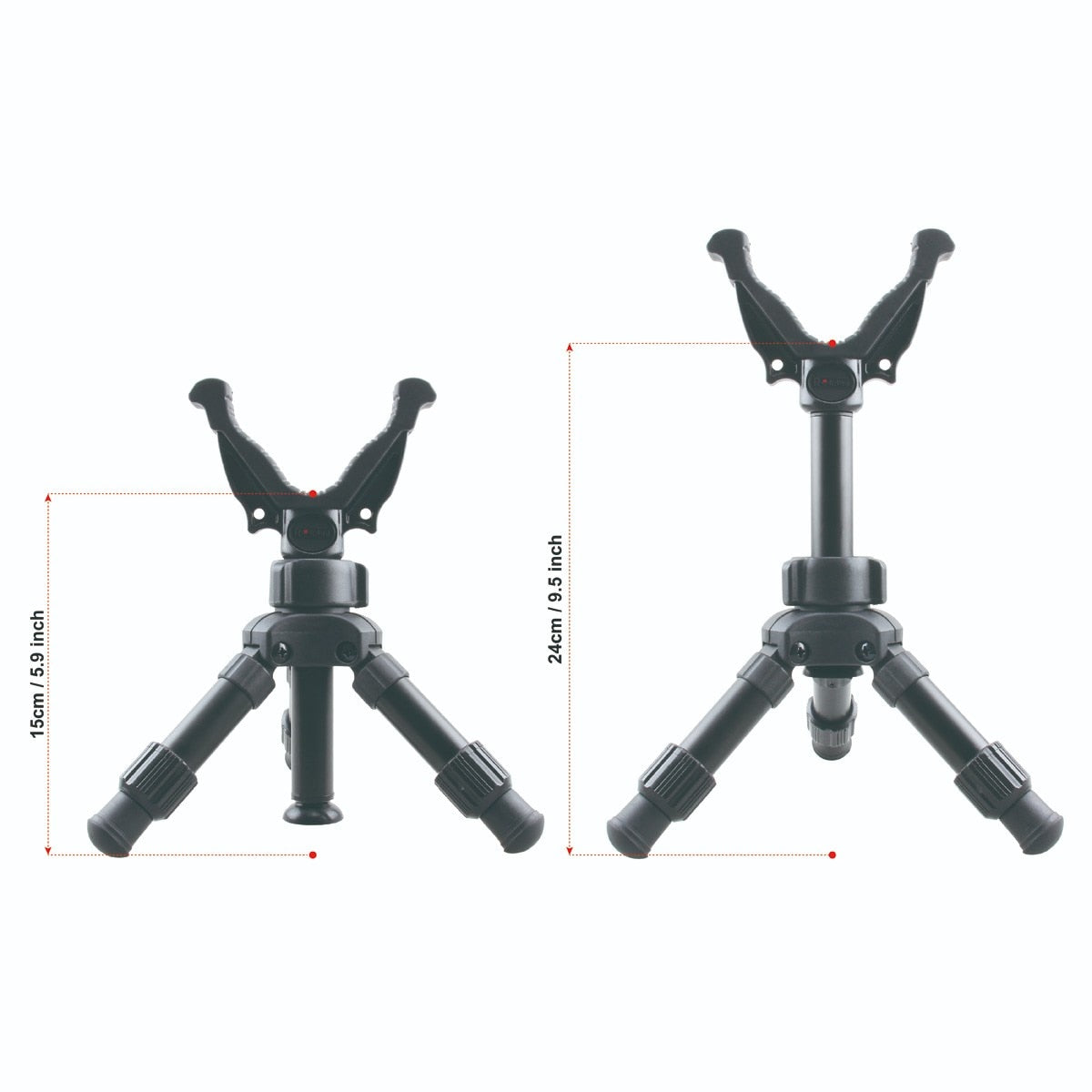 RokStad ELP V Mount Hunting Tripod 15cm 5.9" Retracted 24cm 9.4" Feet Max Extended Portable Versatile Stable Shooting Rest - KiwisLove