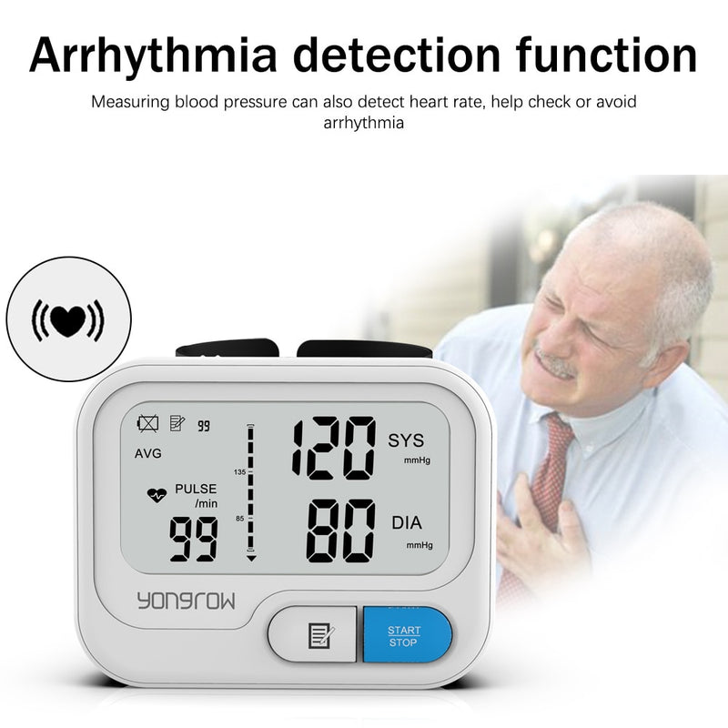 Yongrow Automatic Digital Wrist Blood Pressure Monitor Sphygmomanometer Tonometer Tensiometer Heart Rate Pulse Meter BP Monitor - KiwisLove