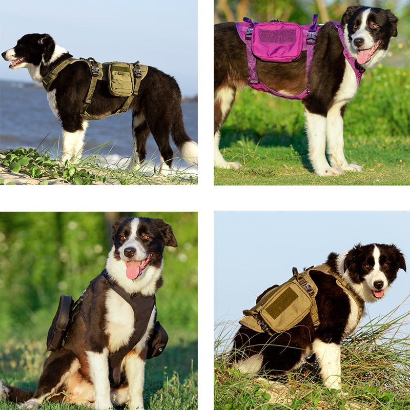 TRUELOVE Dog Harness Tactical Training Military Backpack Service  with Dupont Cordura Waterproof Fabric YH1805 - KiwisLove