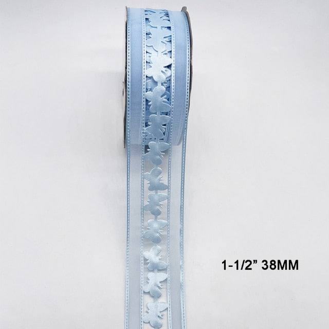 Blue Tapes Printed Grosgrain Satin Ribbons Dot Heart Star Gingham Velvet For DIY - KiwisLove