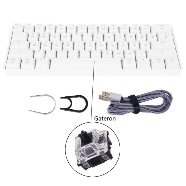 Mechanical Keyboard USB Wired LED Backlit Axis Gaming Mechanical Keyboard Gateron Optical Switches For Desktop - KiwisLove