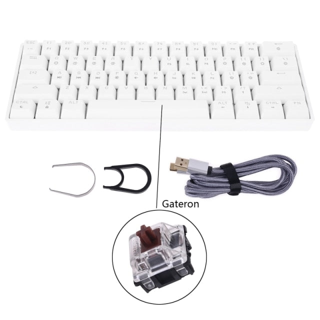 Mechanical Keyboard USB Wired LED Backlit Axis Gaming Mechanical Keyboard Gateron Optical Switches For Desktop - KiwisLove