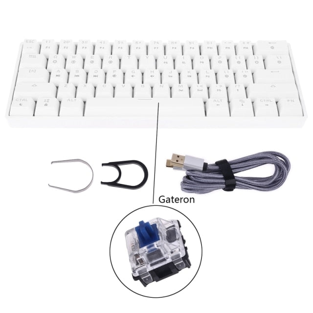 Mechanical Keyboard USB Wired LED Backlit Axis Gaming Mechanical Keyboard Gateron Optical Switches For Desktop - KiwisLove