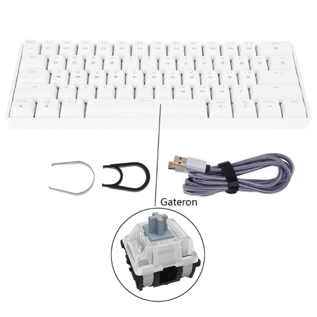 Mechanical Keyboard USB Wired LED Backlit Axis Gaming Mechanical Keyboard Gateron Optical Switches For Desktop - KiwisLove