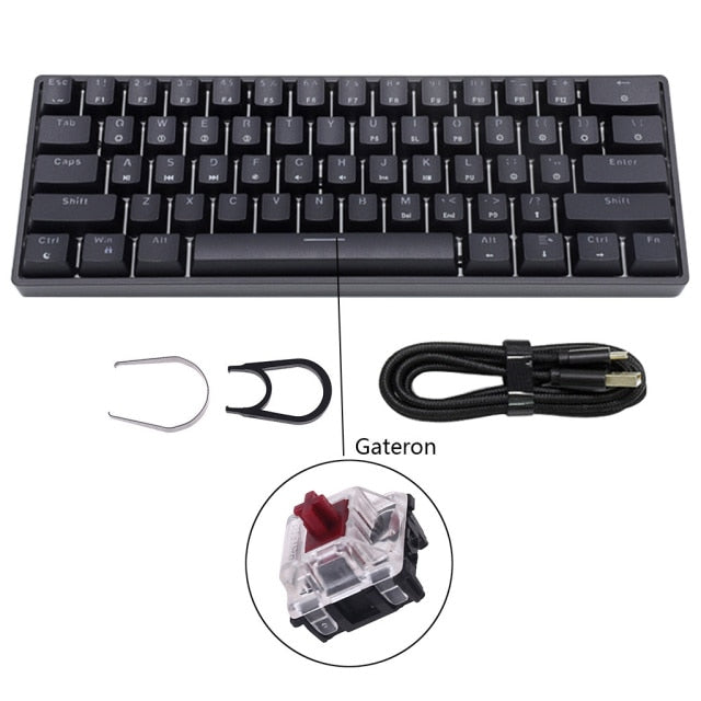 Mechanical Keyboard USB Wired LED Backlit Axis Gaming Mechanical Keyboard Gateron Optical Switches For Desktop - KiwisLove