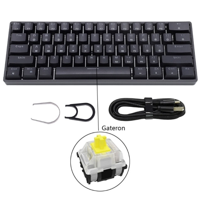 Mechanical Keyboard USB Wired LED Backlit Axis Gaming Mechanical Keyboard Gateron Optical Switches For Desktop - KiwisLove