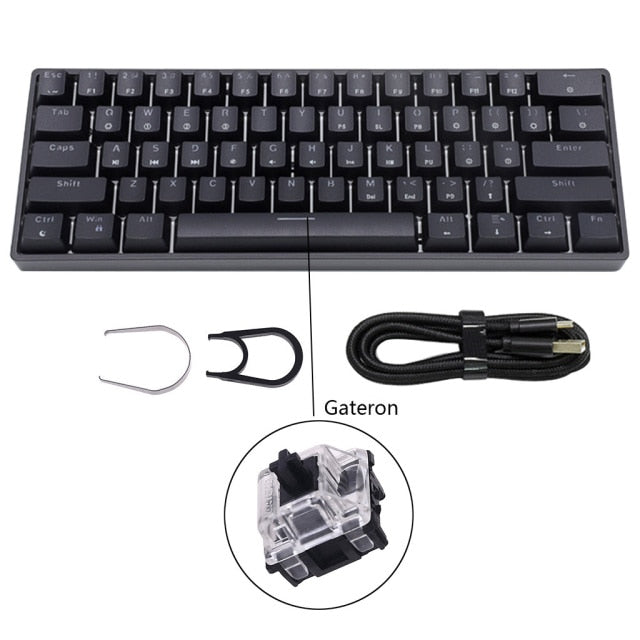 Mechanical Keyboard USB Wired LED Backlit Axis Gaming Mechanical Keyboard Gateron Optical Switches For Desktop - KiwisLove