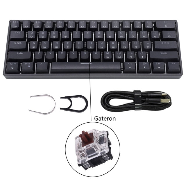 Mechanical Keyboard USB Wired LED Backlit Axis Gaming Mechanical Keyboard Gateron Optical Switches For Desktop - KiwisLove
