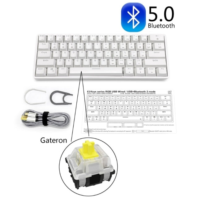 Mechanical Keyboard USB Wired LED Backlit Axis Gaming Mechanical Keyboard Gateron Optical Switches For Desktop - KiwisLove