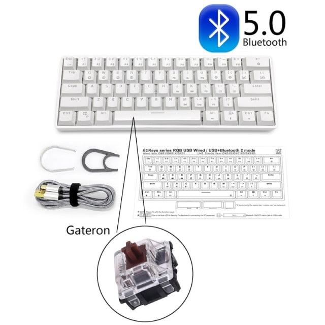Mechanical Keyboard USB Wired LED Backlit Axis Gaming Mechanical Keyboard Gateron Optical Switches For Desktop - KiwisLove