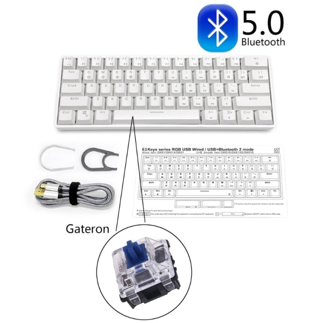 Mechanical Keyboard USB Wired LED Backlit Axis Gaming Mechanical Keyboard Gateron Optical Switches For Desktop - KiwisLove