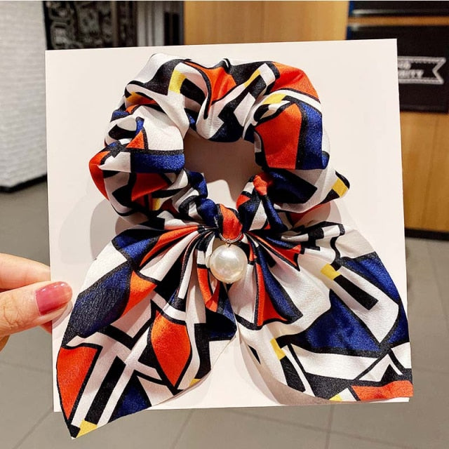 Vintage  Knot Pearls Elastic Hair Bands Sweet Headband Rubber Band Scrunchie - KiwisLove