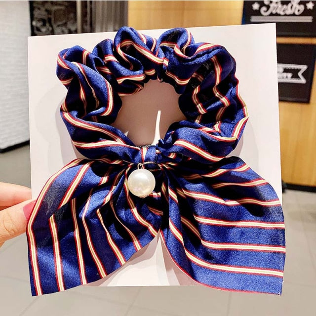 Vintage  Knot Pearls Elastic Hair Bands Sweet Headband Rubber Band Scrunchie - KiwisLove