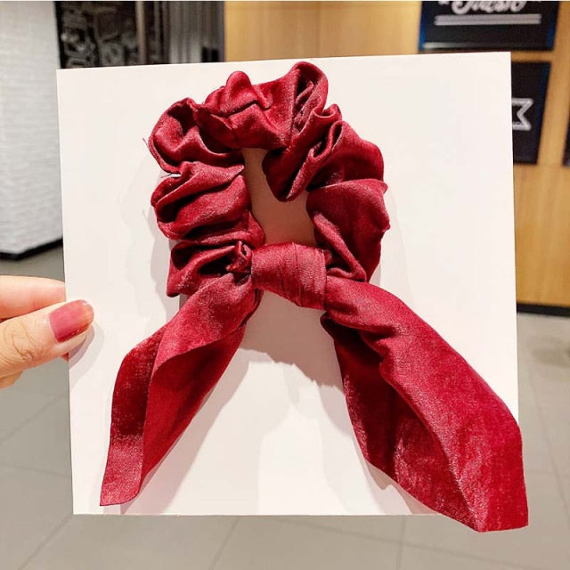 Vintage  Knot Pearls Elastic Hair Bands Sweet Headband Rubber Band Scrunchie - KiwisLove