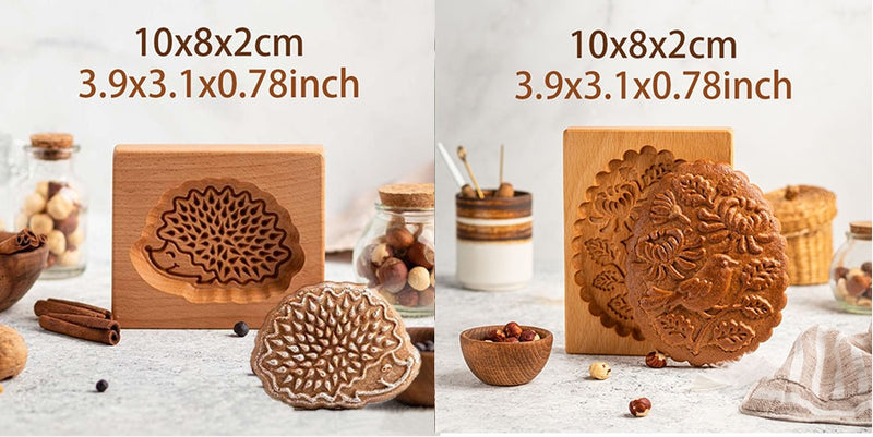 Wooden Provance Cookie Cutter Mold Press 3D Cake Embossing Baking Mold Tools Hedgehog Gingerbread Biscuit Cookie Stamp Bakery - KiwisLove