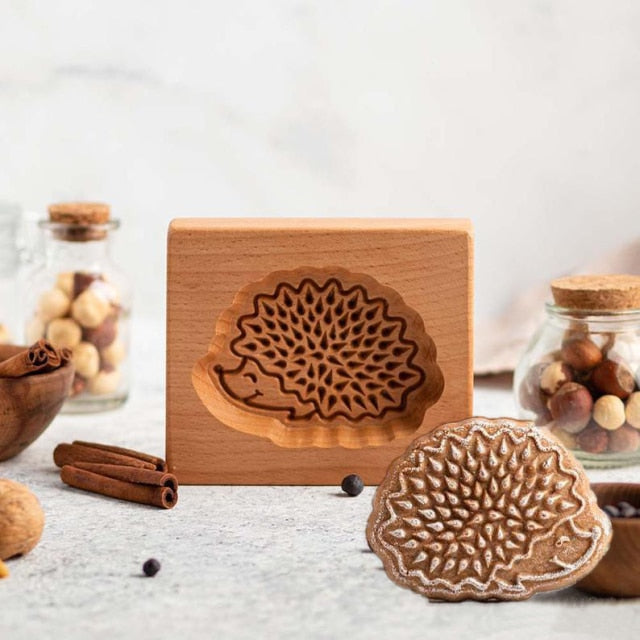 Wooden Provance Cookie Cutter Mold Press 3D Cake Embossing Baking Mold Tools Hedgehog Gingerbread Biscuit Cookie Stamp Bakery - KiwisLove