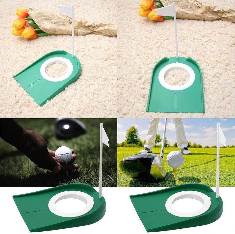 Golf Putting Trainer With Hole Flag Putter Green Practice Aid - KiwisLove