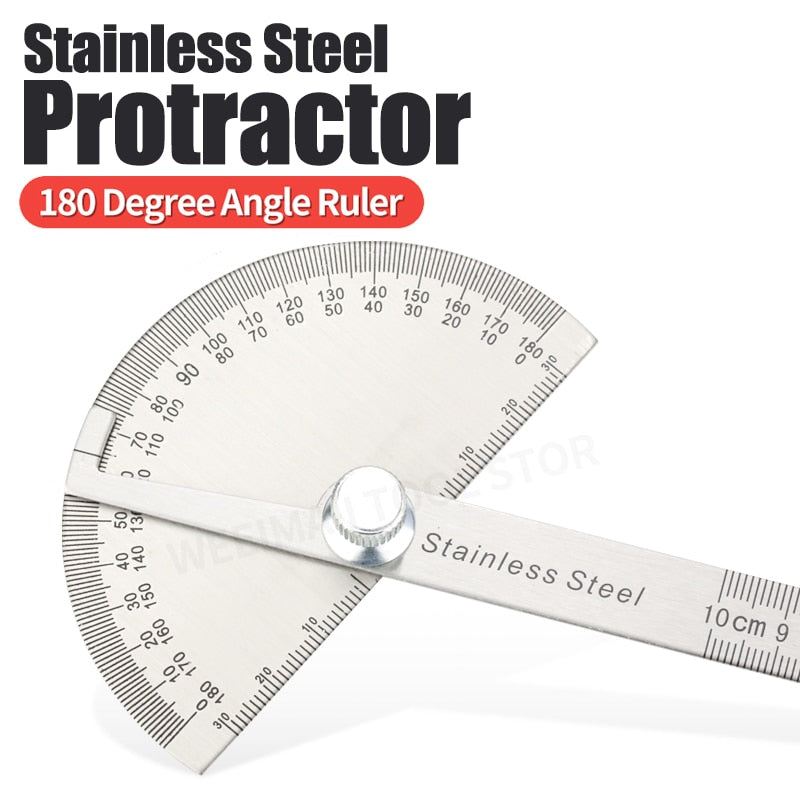 180 Degree Protractor  Angle Finder Stainless Steel Goniometer Angle Ruler - KiwisLove