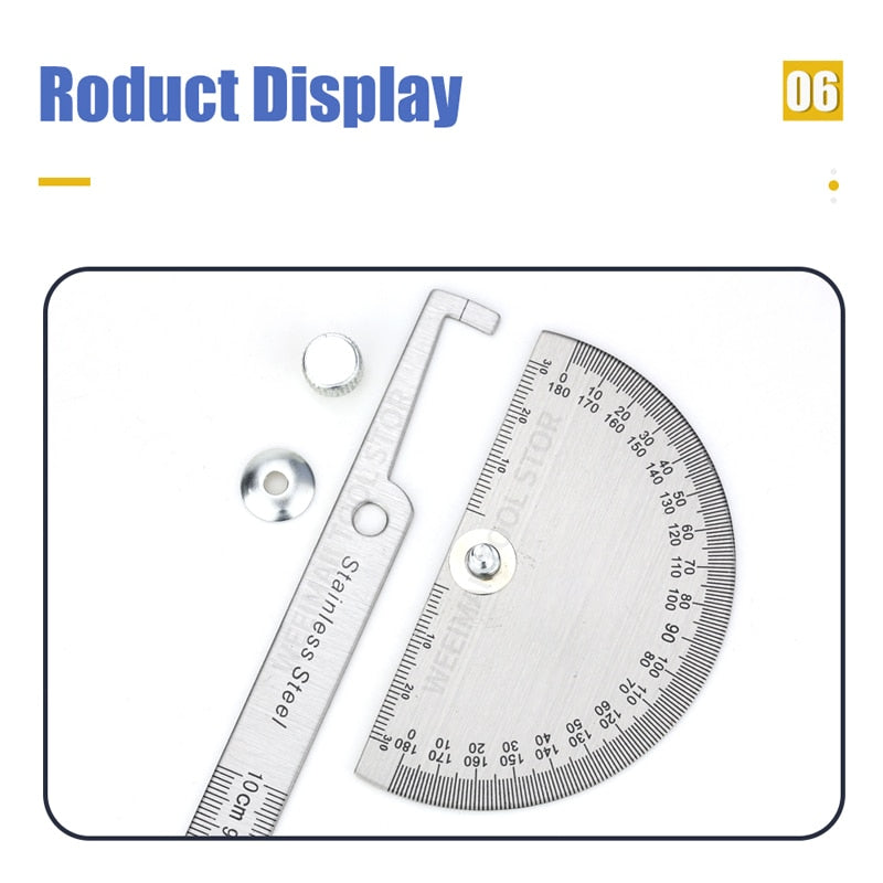 180 Degree Protractor  Angle Finder Stainless Steel Goniometer Angle Ruler - KiwisLove