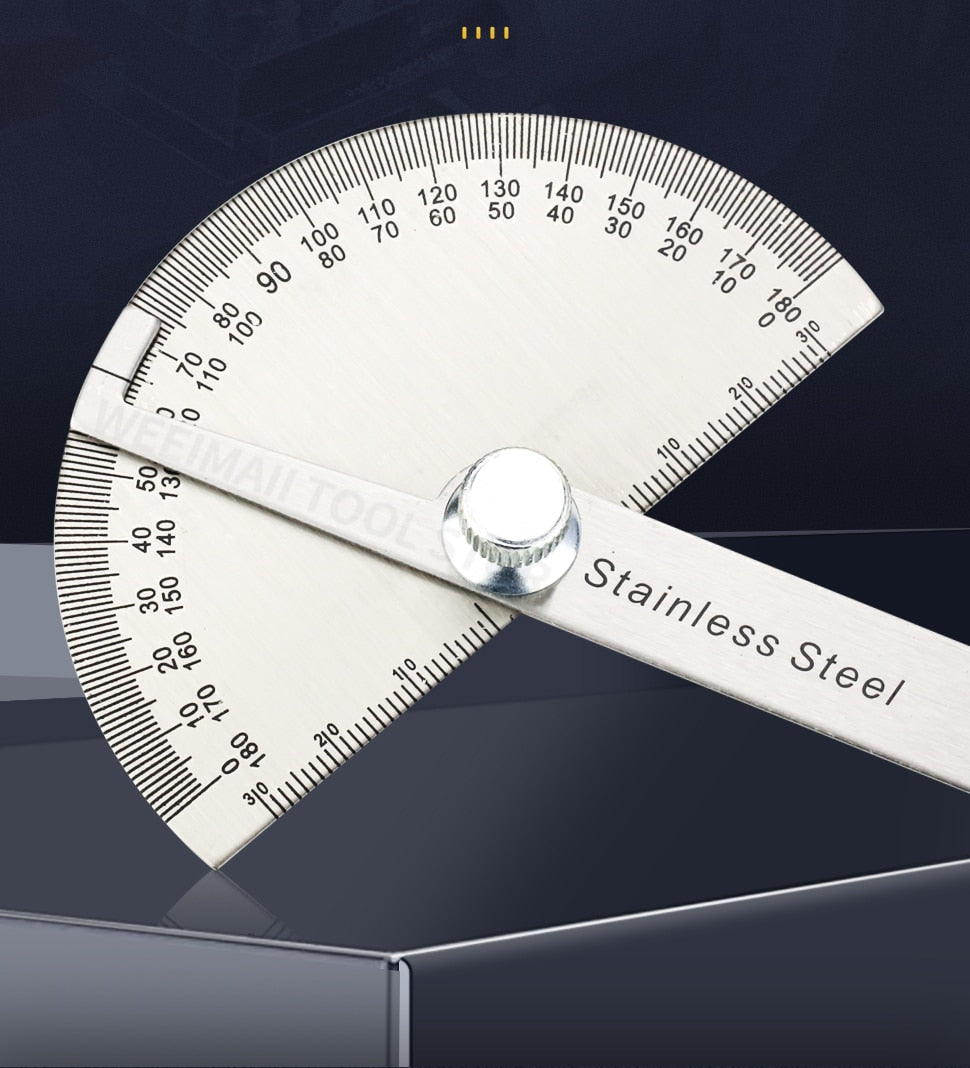 180 Degree Protractor  Angle Finder Stainless Steel Goniometer Angle Ruler - KiwisLove